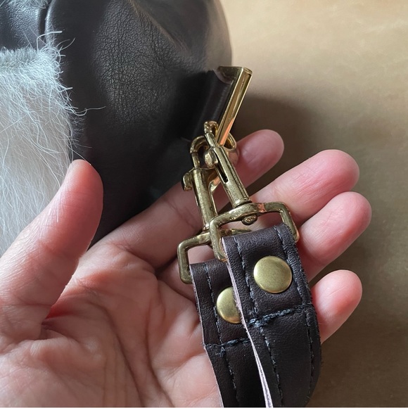 Bonnie Martin calf hair pony hair leather barrel bag 90s Y2K white brown vintage - Picture 8 of 12